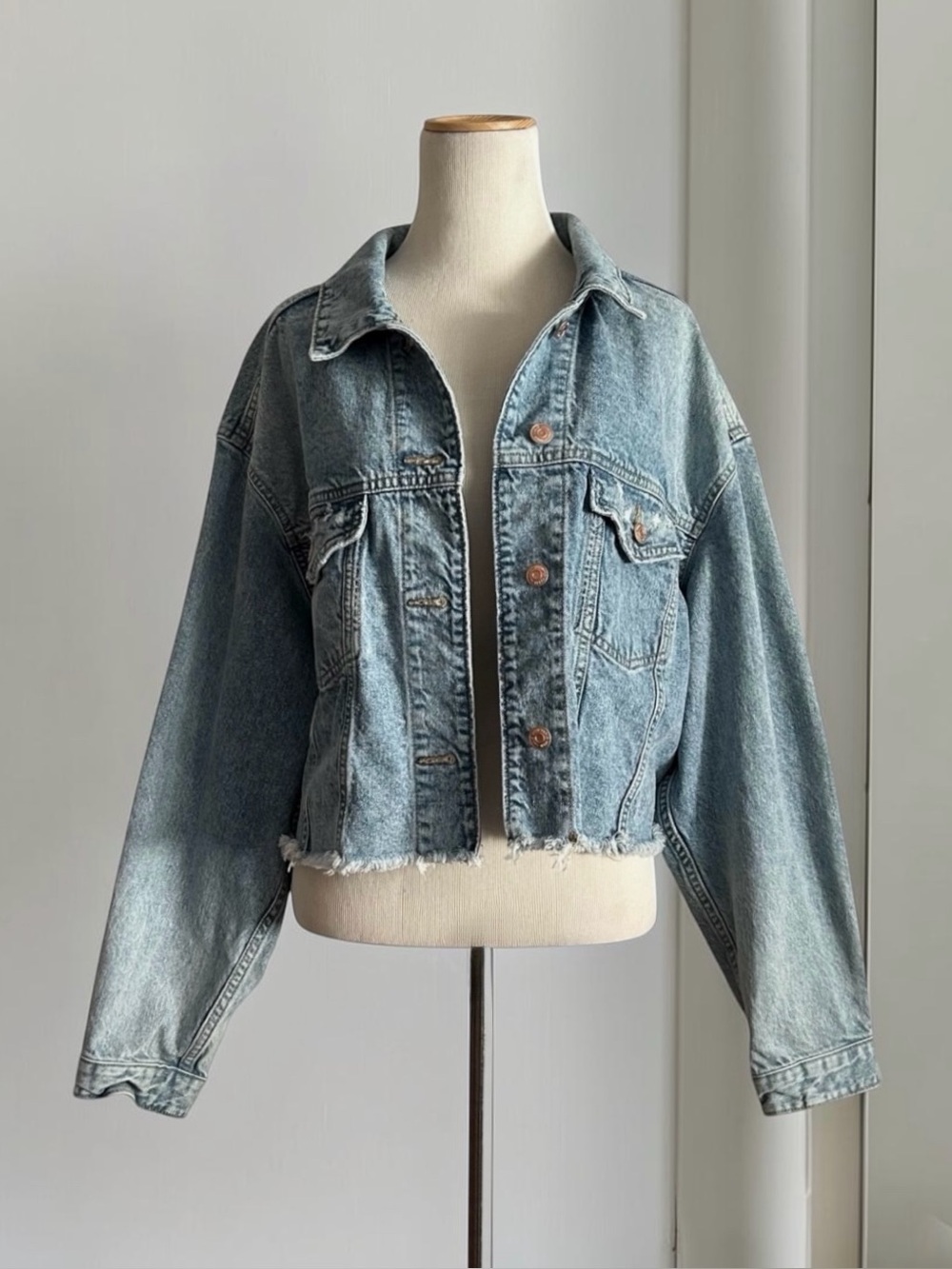 Wild Fable Cropped Denim Trucker Jacket